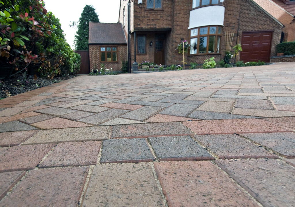 Professional block paving driveway cleaned by RidgeOak in Hertfordshire.
