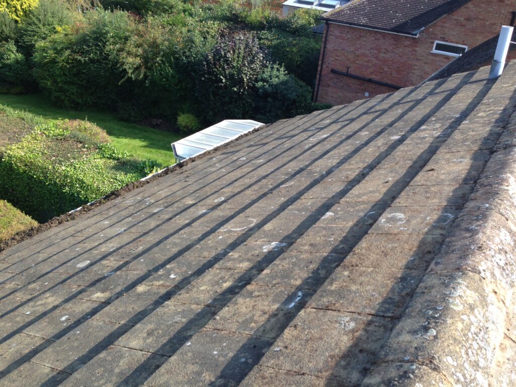 Professional roof moss removal completed by RidgeOak in Hertfordshire.